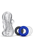 Quickie Kit Jerk Off Masturbator and Cock Rings - Multiple - Assorted Colors/Clear