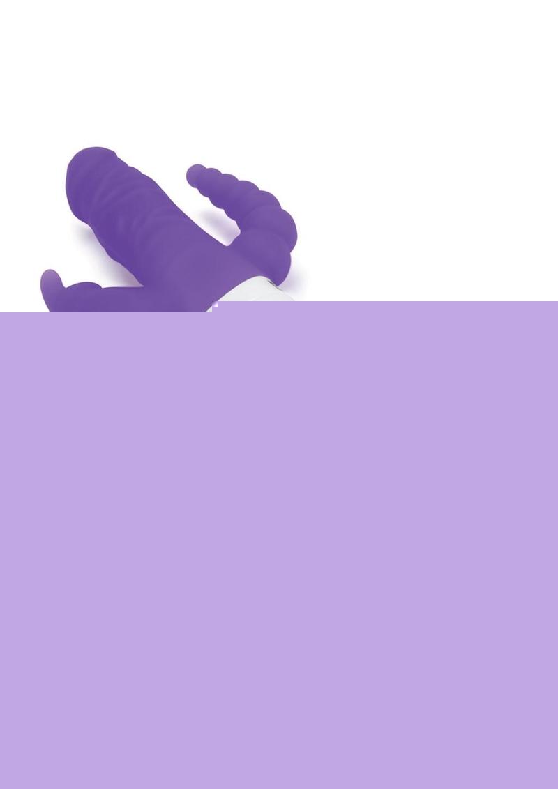 Rabbit Essentials Silicone Rechargeable Slim Realistic Double Penetration Rabbit Vibrator