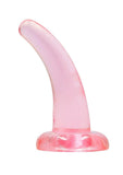 Realrock Crystal Clear Non Realistic Dildo with Suction Cup - Clear/Pink - 4.7in