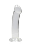 Realrock Crystal Clear Non Realistic Dildo with Suction Cup - Clear - 6.7in