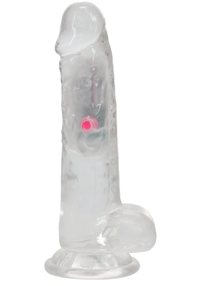 Realrock Vibrating Led Wireless Rechargeable Remote Control Cock with Balls - Clear - 7in