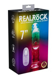 Realrock Vibrating Led Wireless Rechargeable Remote Control Straight Cock - Clear - 7in
