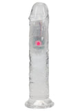 Realrock Vibrating Led Wireless Rechargeable Remote Control Straight Cock - Clear - 7in