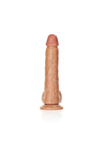 Realrock Straight Realistic Dildo with Balls and Suction Cup - Caramel - 11in