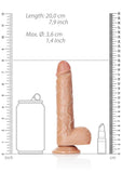 Realrock Straight Realistic Dildo with Balls and Suction Cup