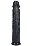 Realrock Ultra Realistic Skin Extra Large Straight Dildo with Suction Cup - Chocolate - 14in