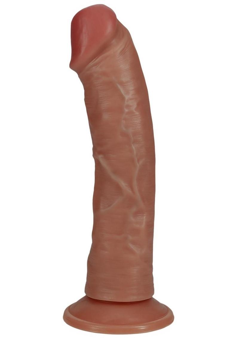 Realrock Vibrating Cock Regular Curved - Caramel - 8in