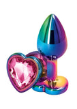 Rear Assets Multicolor Heart Anal Plug - Multicolor/Pink - Small