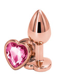 Rear Assets Rose Gold Heart Anal Plug - Pink/Rose Gold - Small