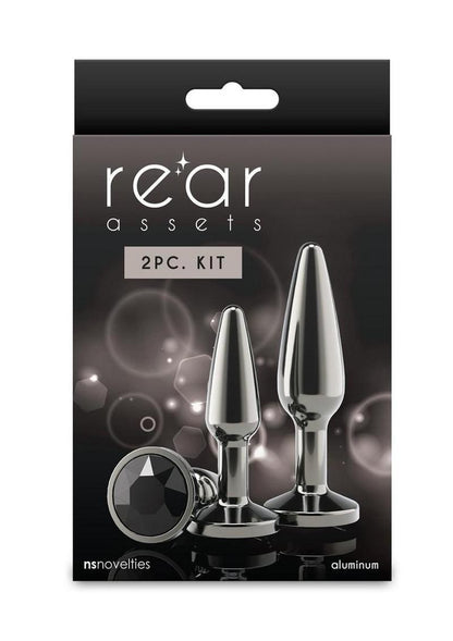Rear Assets Tapered Trainer Chrome Plated Anal Plugs Kit - Gray/Grey - 3pc/Set