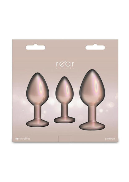 Rear Assets Tapered Trainer Chrome Plated Anal Plugs Kit