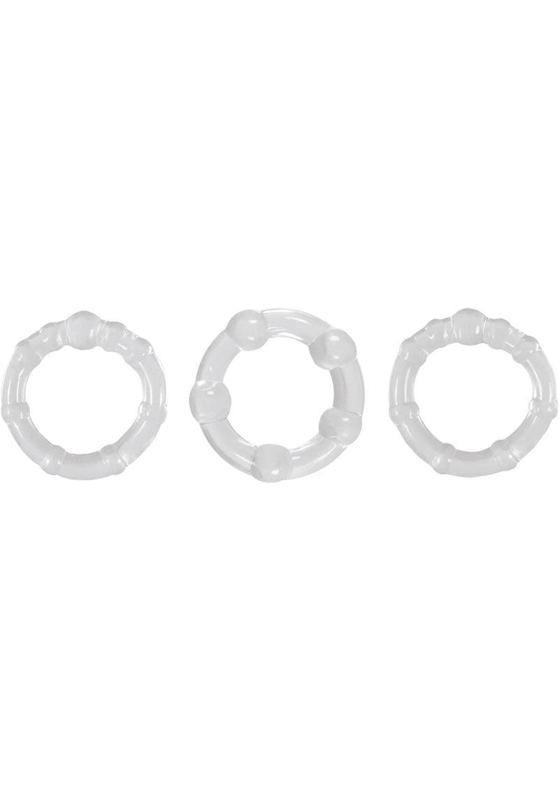 Renegade Super Stretchable Intensity Cock Rings - Clear - Set Of 3
