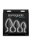 Renegade Triple Ace Silicone Anal Plugs Kit - Black - 3pc/Set