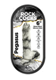 Rock Cocks Pegasus Silicone Dildo - Black/White - 6in