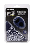 Rock Solid The Code Silicone Cock Ring with Bandana - Black/Blue/Navy Blue