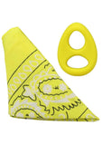 Rock Solid The Code Silicone Cock Ring with Bandana - Black/Yellow