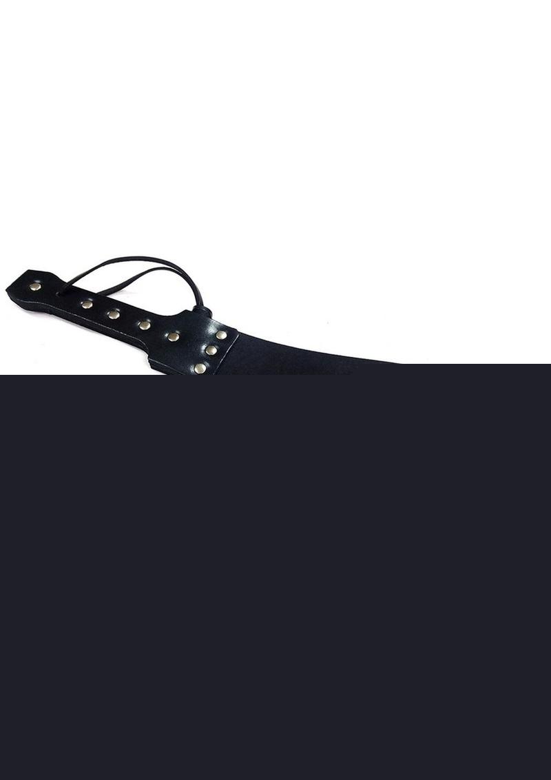 Rouge Folded Leather Paddle with Rivets - Black