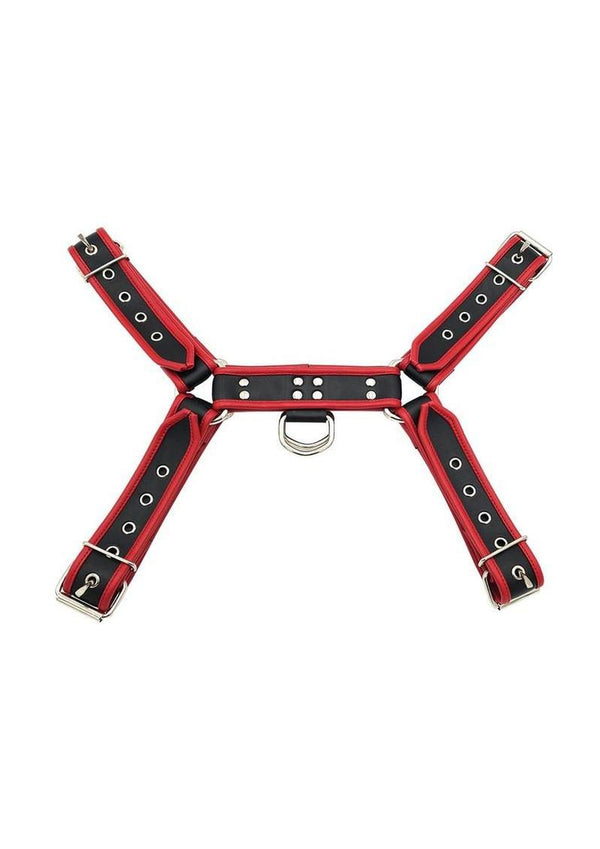 Rouge Pvc Ot H Front Harness - Black/Red - Large/XLarge