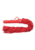 Rouge Suede Flogger with Leather Handle - Red
