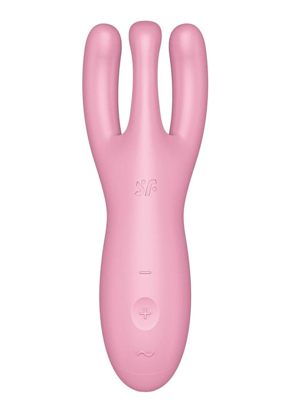 Satisfyer Threesome 4 Rechargeable Silicone Vibrator - Pink