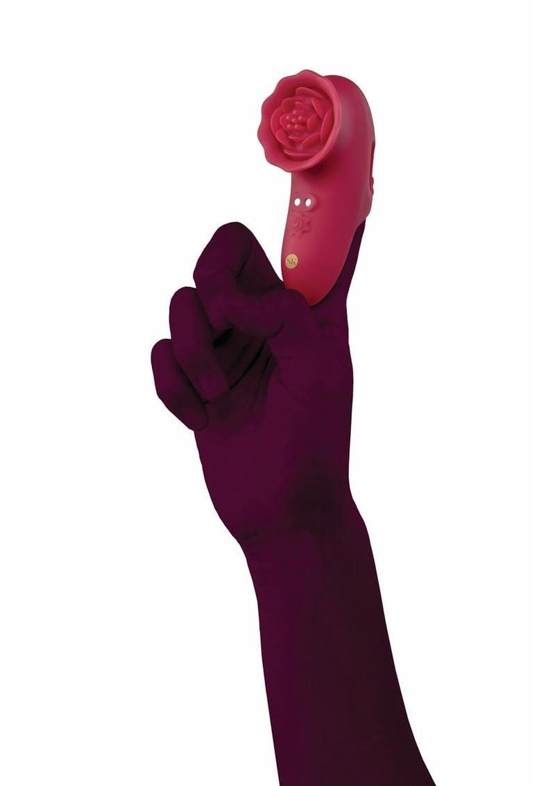 Secret Kisses Rosegasm Playful Petal Rechargeable Silicone Finger Vibrator