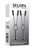 Selopa Beaded Nipple Clamps - Black Chrome - Black