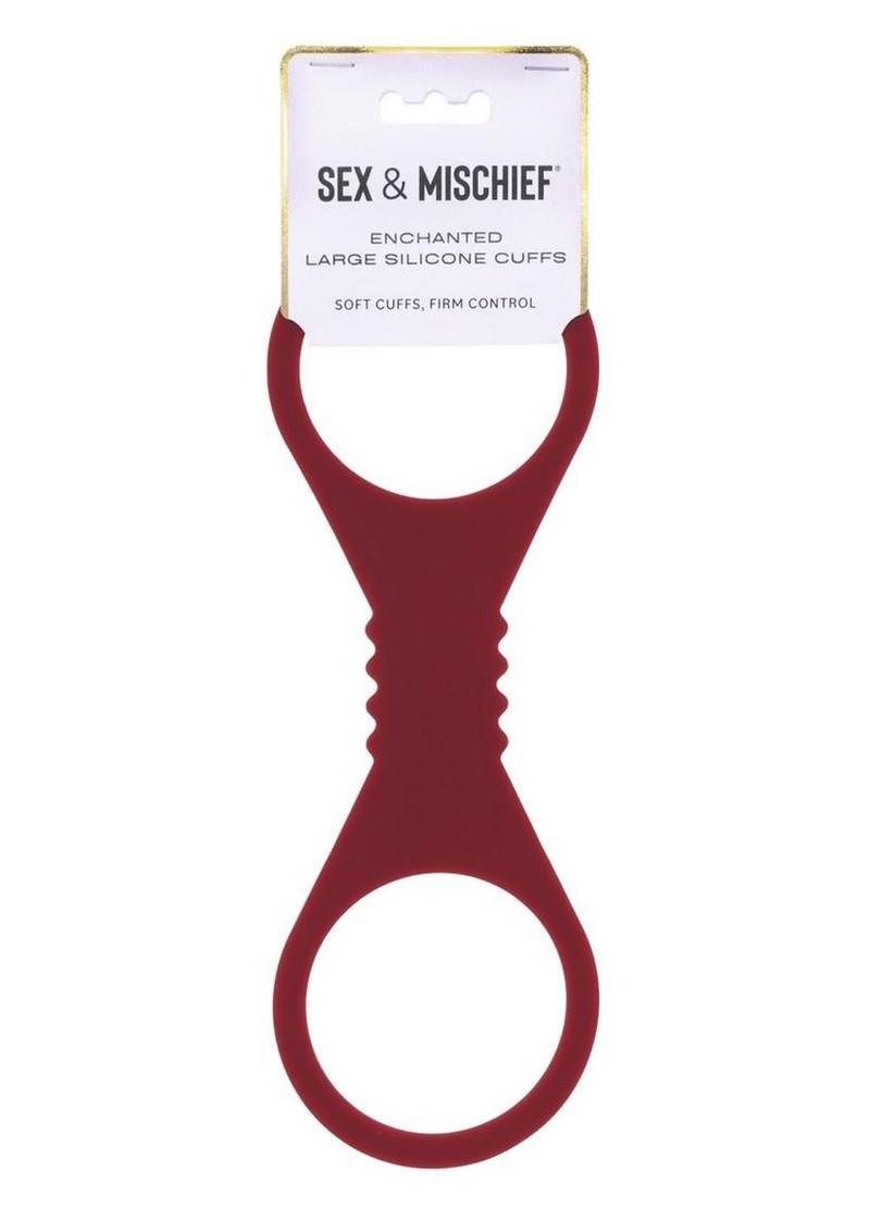Sex and Mischief Enchanted Silicone Cuffs - Red - Large
