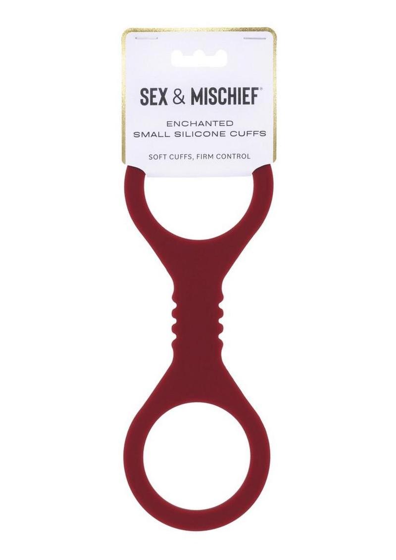 Sex and Mischief Enchanted Silicone Cuffs - Red - Small