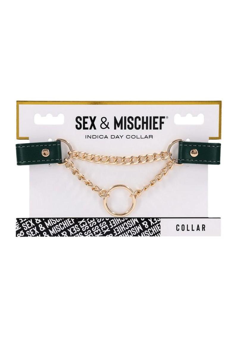 Sex and Mischief Indica Day Collar - Gold/Green