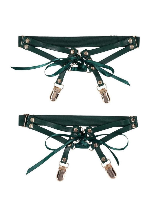 Sex and Mischief Indica Laced Up Garter - Green