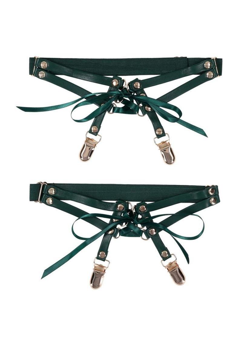 Sex and Mischief Indica Laced Up Garter - Green