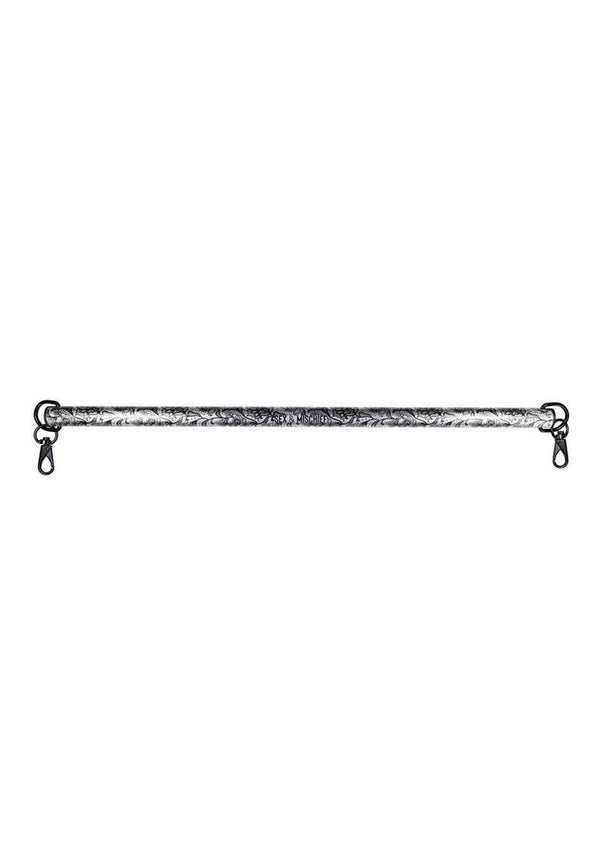Sex and Mischief Lace Spreader Bar - Black/Silver
