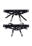 Sex and Mischief Laced Up Garters - Black
