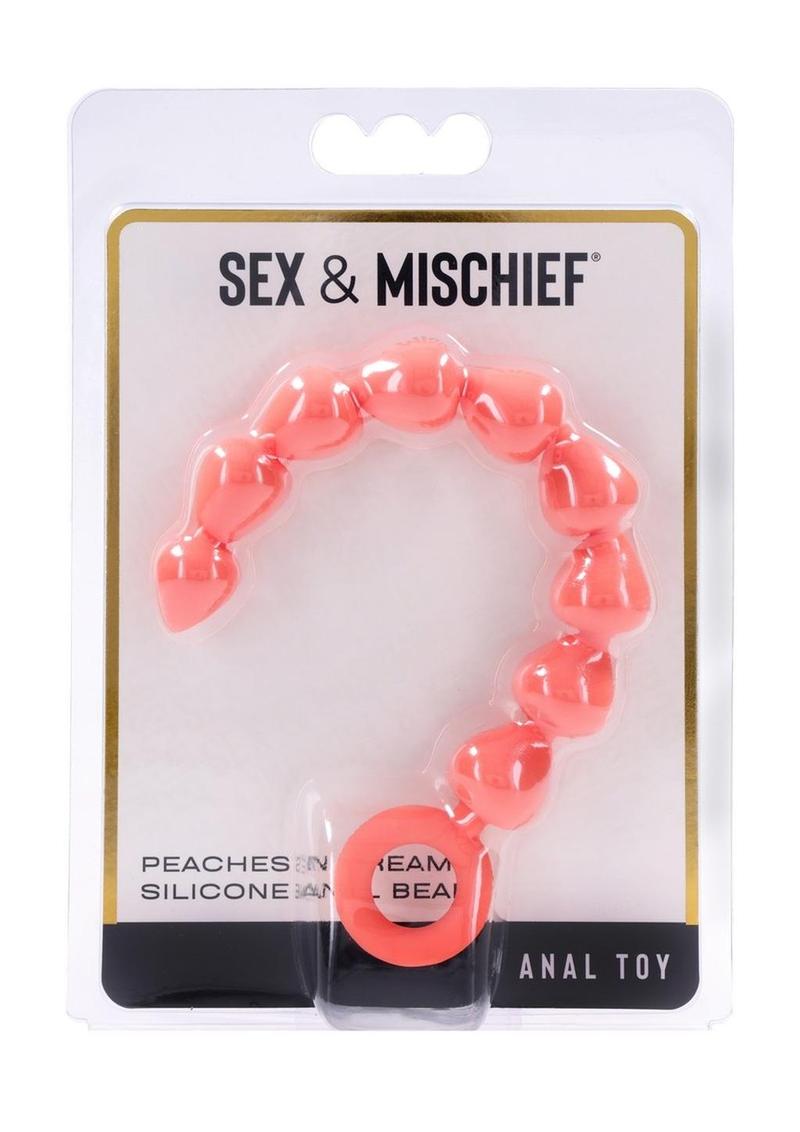 Sex and Mischief Peaches N Creame Silicone Anal Beads - Orange