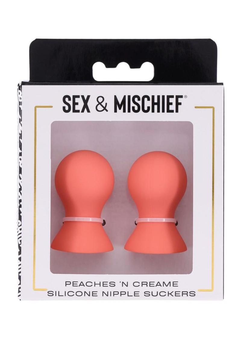 Sex and Mischief Peaches 'N Creame Silicone Nipple Suckers - Orange