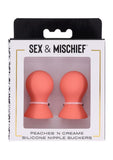 Sex and Mischief Peaches 'N Creame Silicone Nipple Suckers - Orange