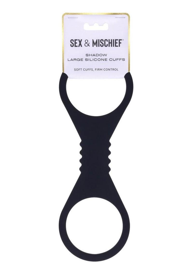 Sex and Mischief Shadow Silicone Cuffs - Black - Large
