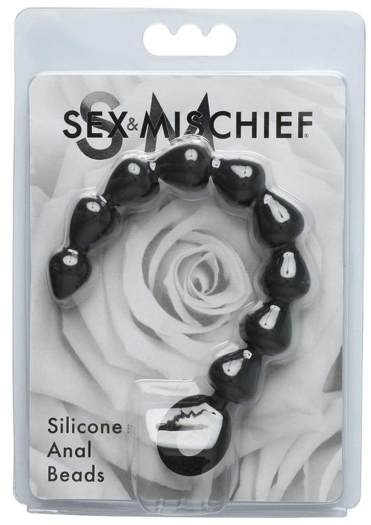 Sex and Mischief Silicone Anal Beads - Black