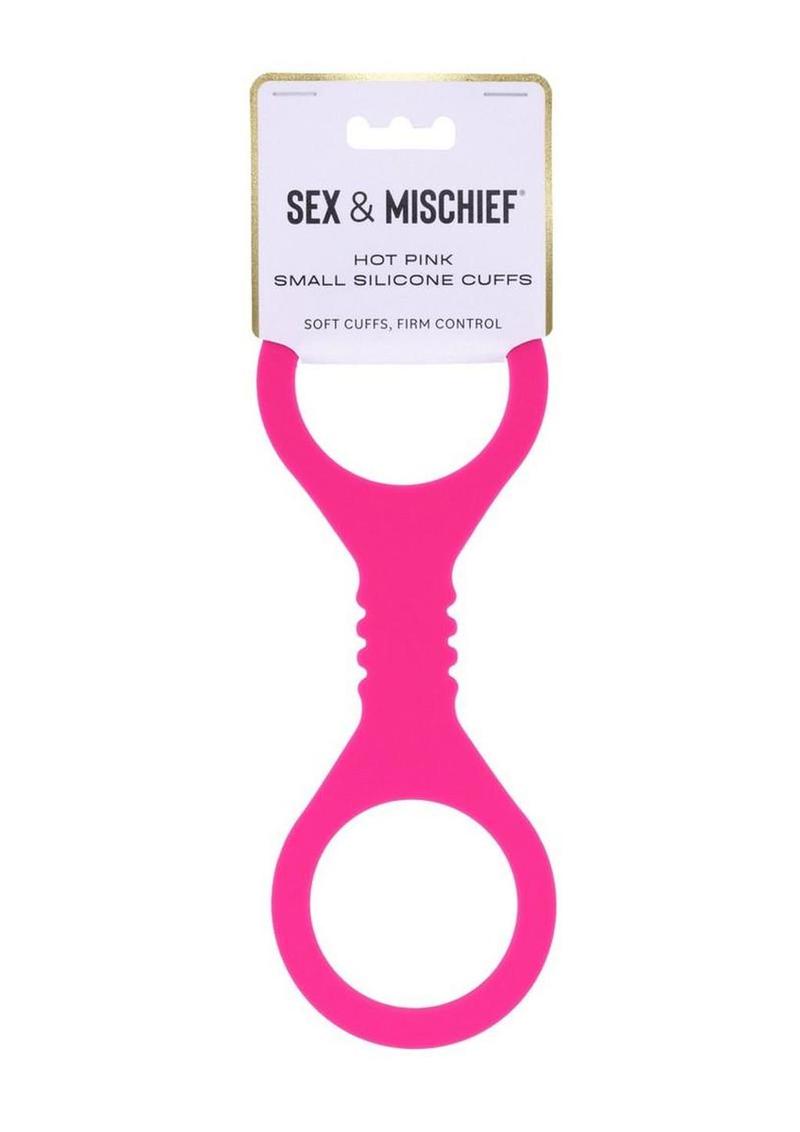 Sex and Mischief Silicone Cuffs - Hot Pink/Pink - Small