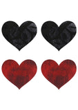 Stolen Kisses Hearts Pasties - Black/Red