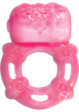 Super Stud Orgasmic Vibrating Silicone Cock Ring Waterproof - Magenta/Pink