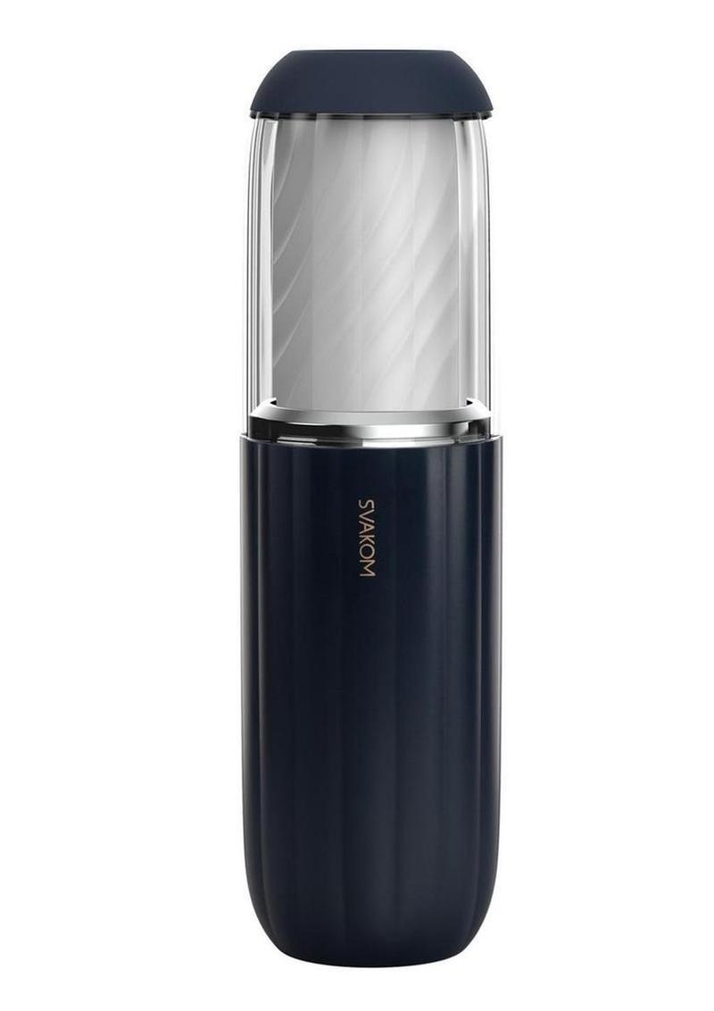 Svakom Alex Neo 2 Interactive Thrusting Rechargeable Masturbator - Black/Clear