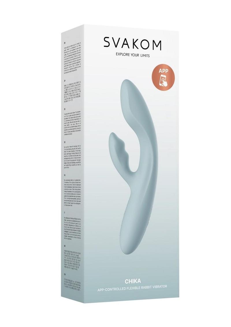 Svakom Chika Rechargeable Silicone App Compatible Interactive Rabbit Vibrator - Gray/Grey