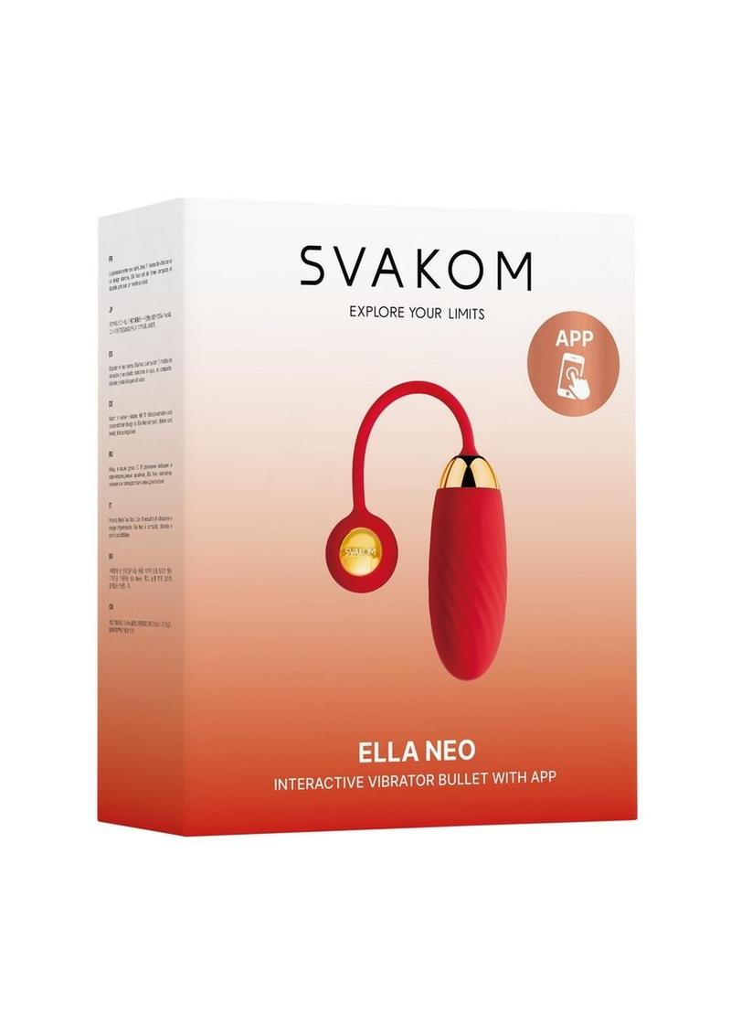 Svakom Ella Neo Silicone Interactive Bullet Vibrator - Gold/Red
