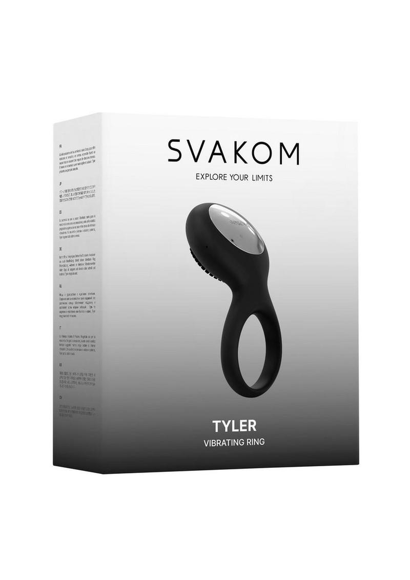 Svakom Tyler Silicone Rechargeable Clitoral Stimulator Couple's Ring - Black