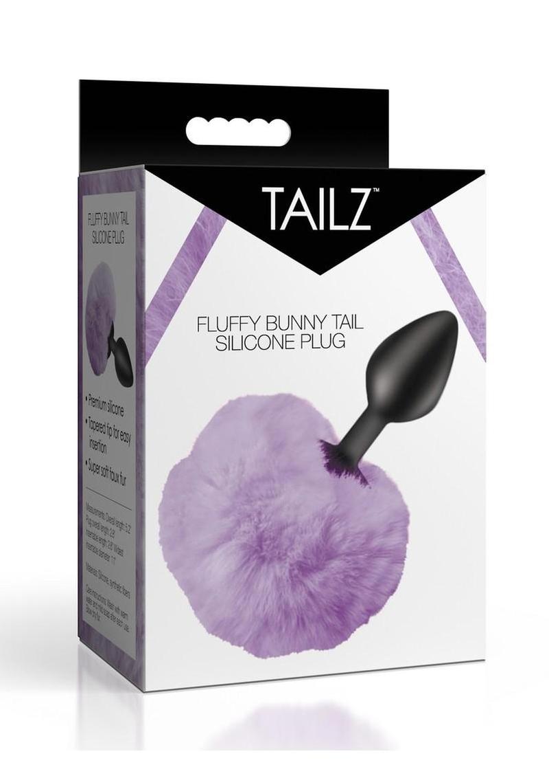 Tailz Fluffy Bunny Tail Silicone Plug - Purple