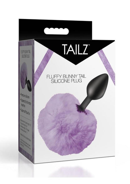 Tailz Fluffy Bunny Tail Silicone Plug - Purple