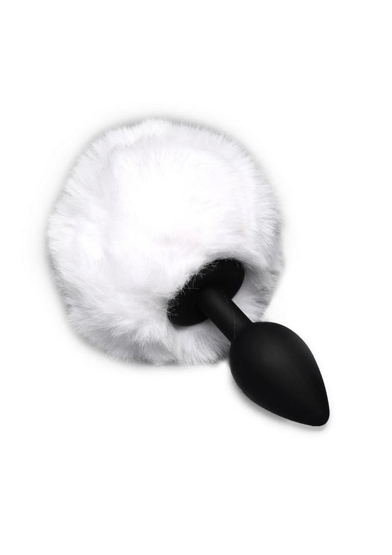 Tailz Fluffy Bunny Tail Silicone Plug - White
