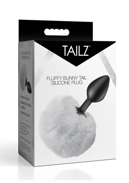 Tailz Fluffy Bunny Tail Silicone Plug - White