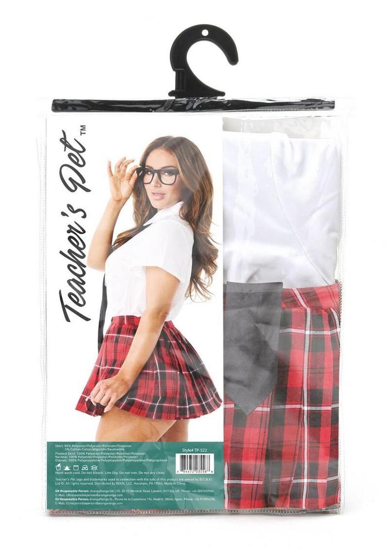 Teacher's Pet Private School Sweetheart Costume - Red/White - One Size - 4 Piece